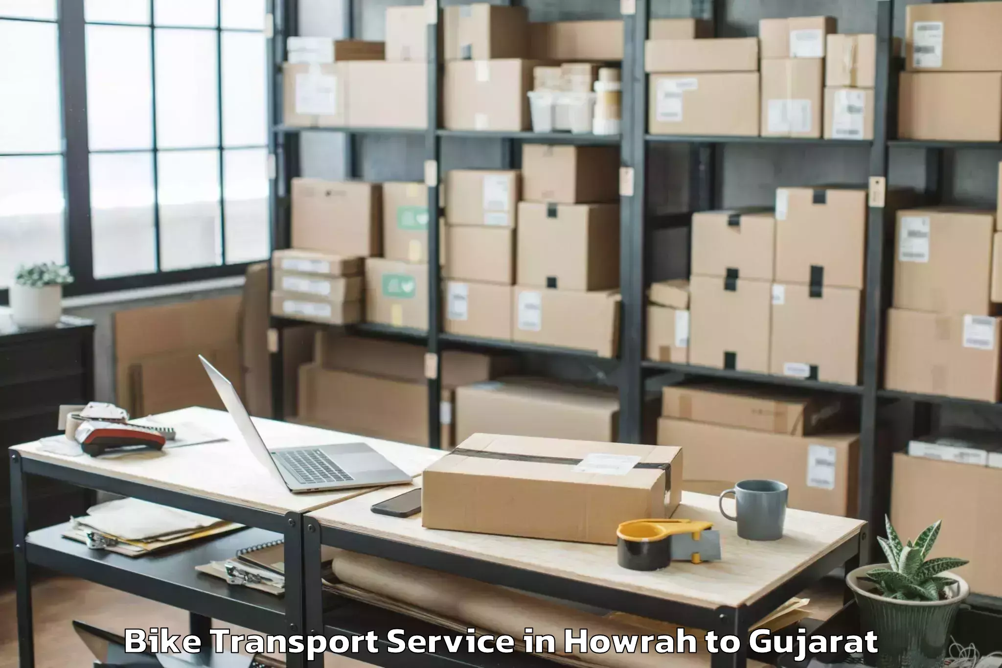 Get Howrah to Dasada Bike Transport